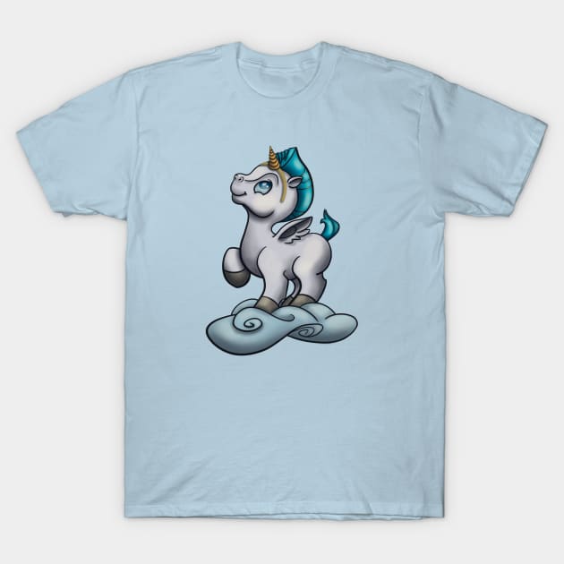 Baby Pegasus with Unicorn Horn T-Shirt by Art-by-Sanna